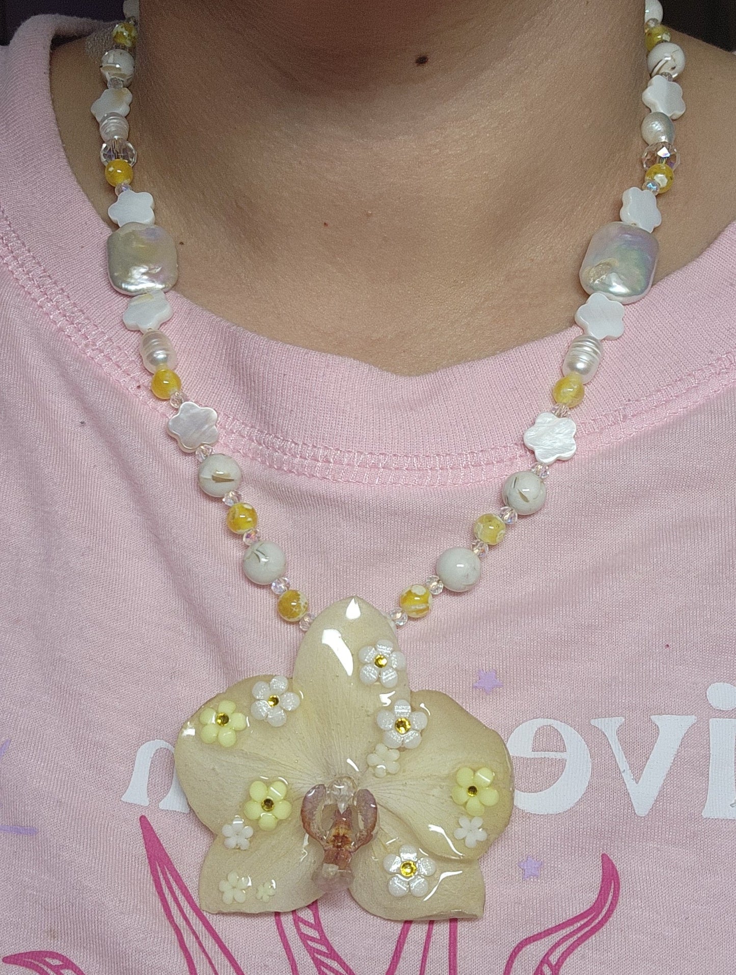 Collar de orquidea natural (spring)