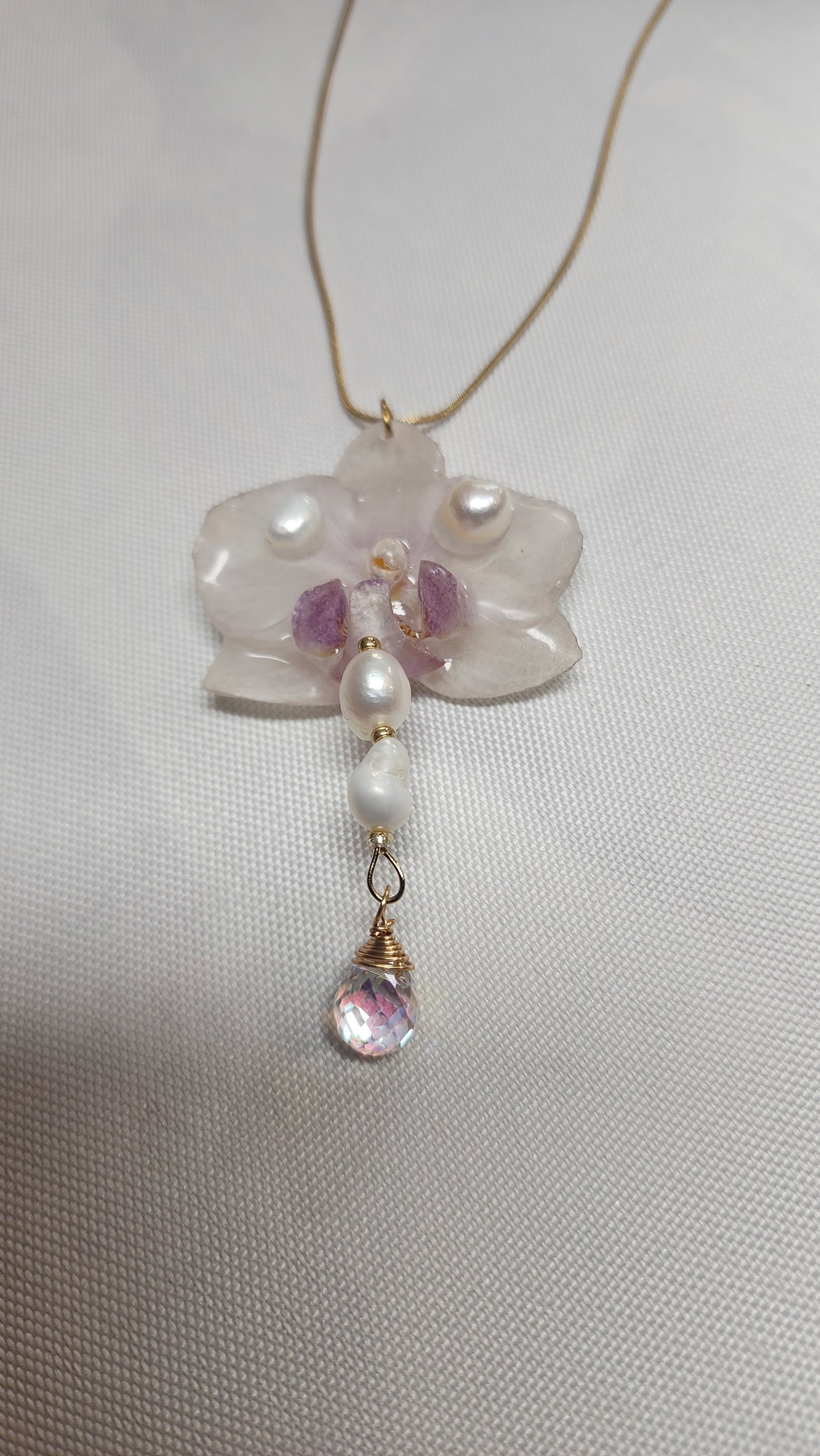 Collar de mini orquidea natural (princess)