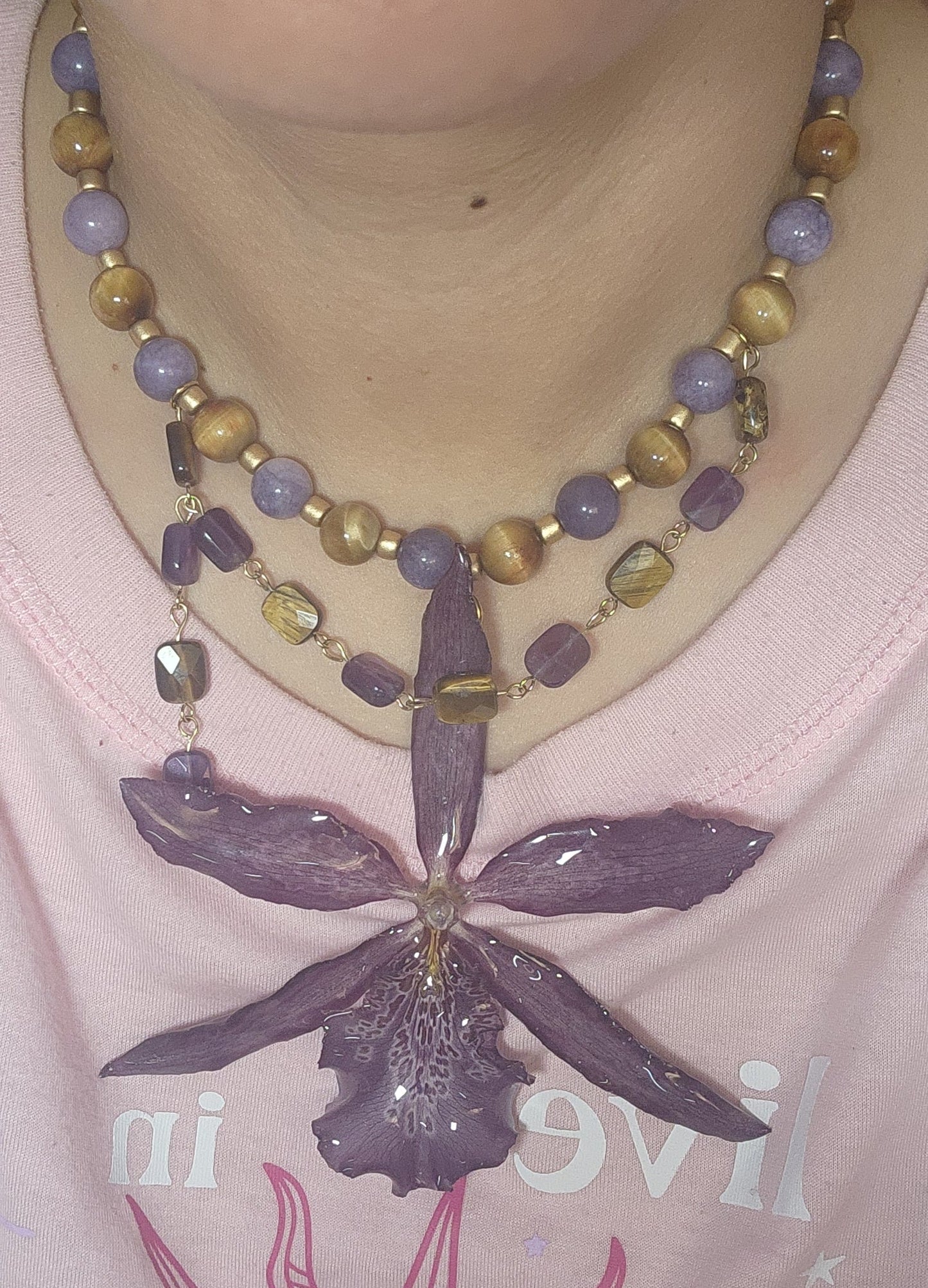 COLLAR DE ORQUIDEA NATURAL (STAR)