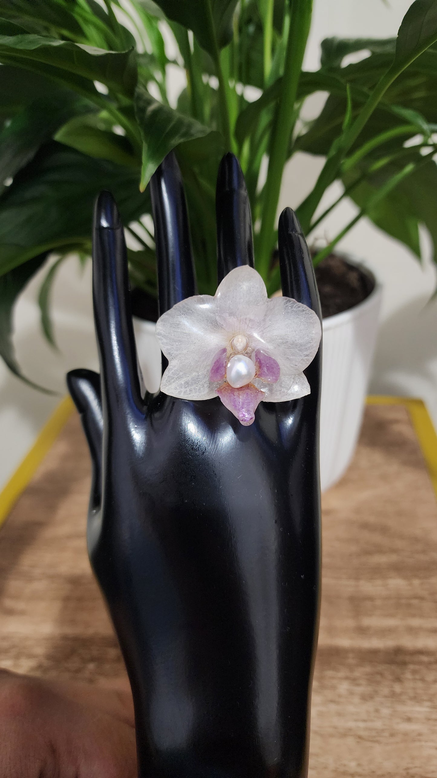 Anillo de mini orquidea natural (sweet)