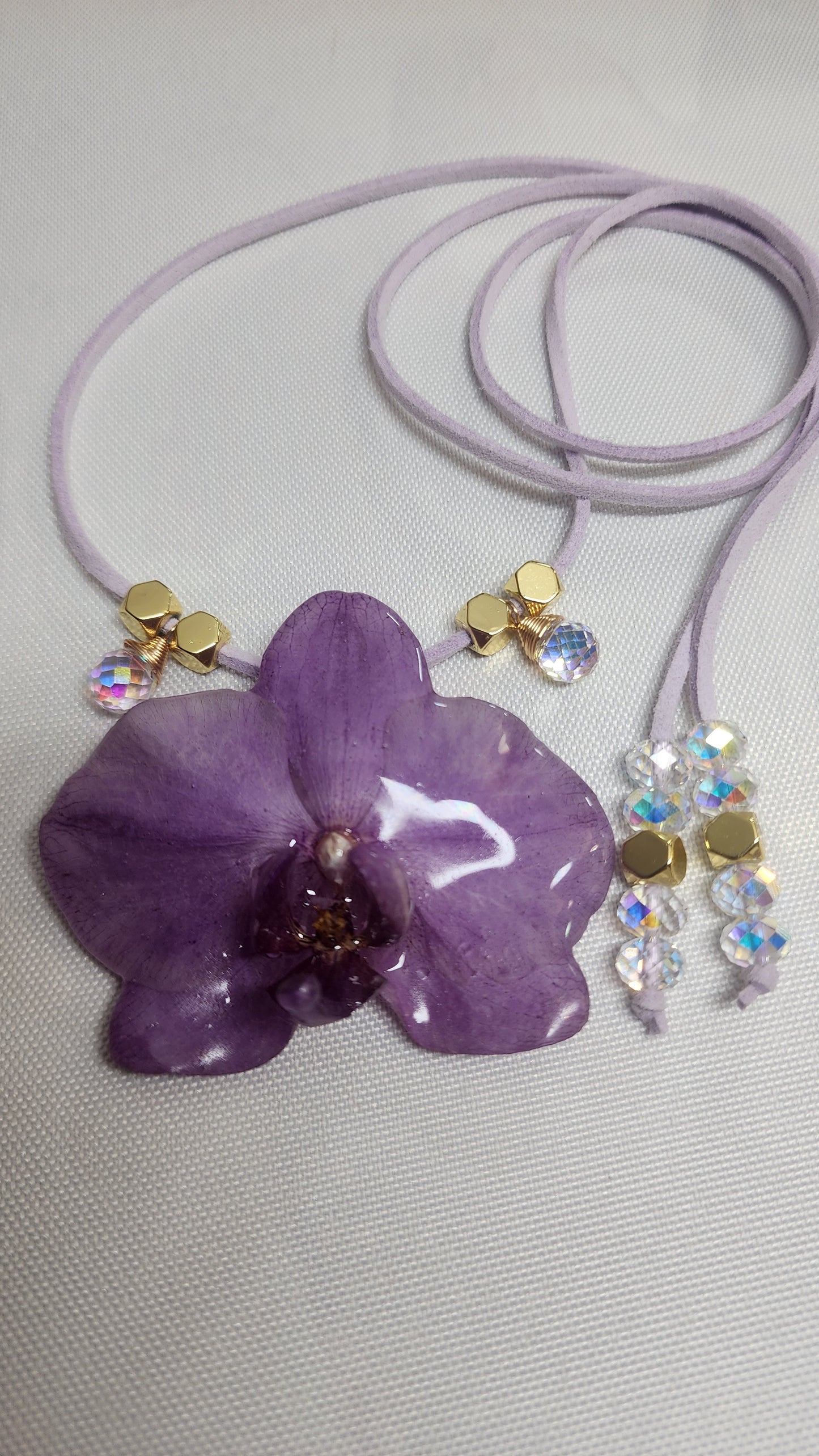 Choker de Orquidea natural (Diamond)