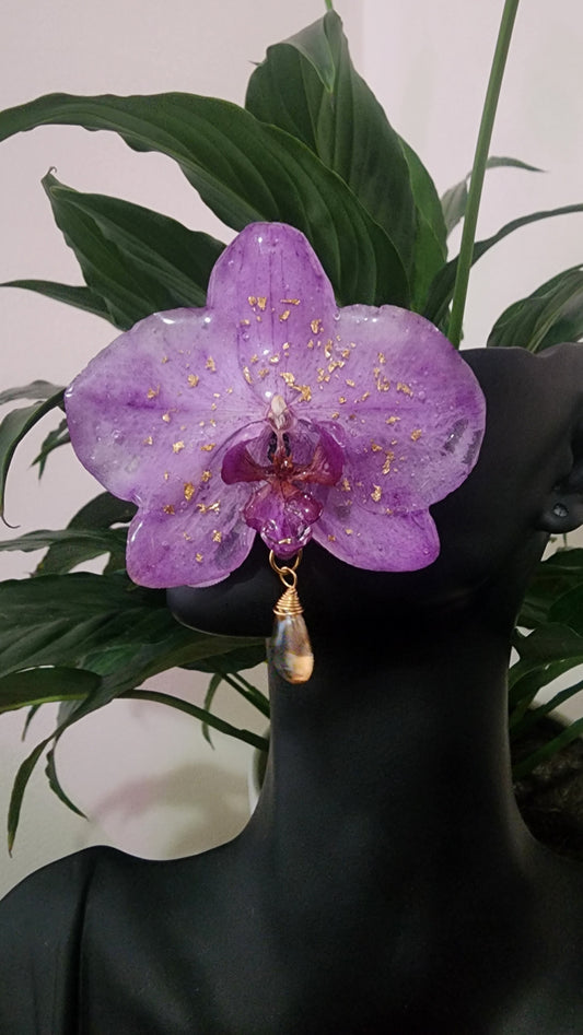 BROCHE DE ORQUIDEA NATURAL (GOLD)
