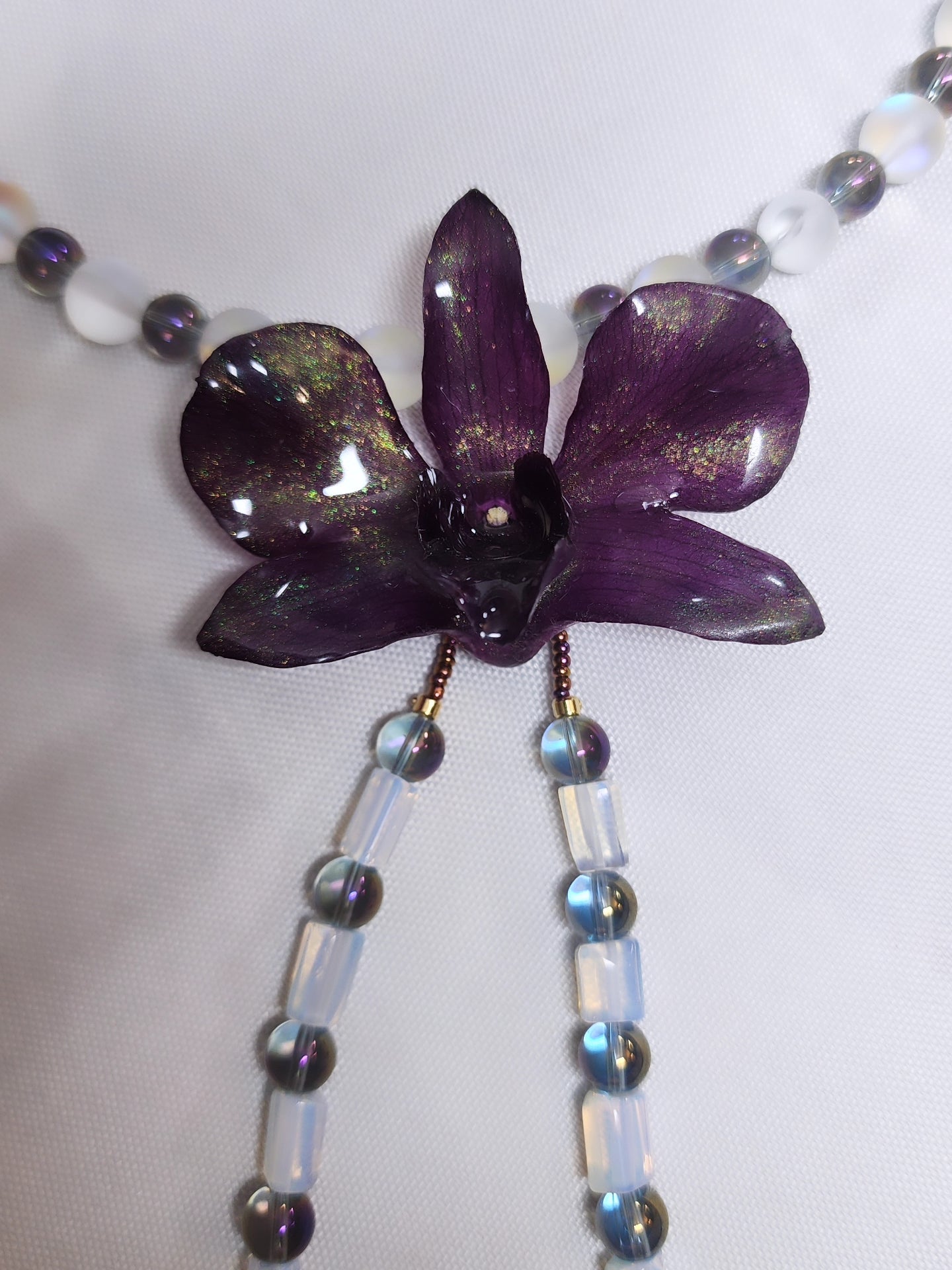 Collar de orquidea natural (moon)