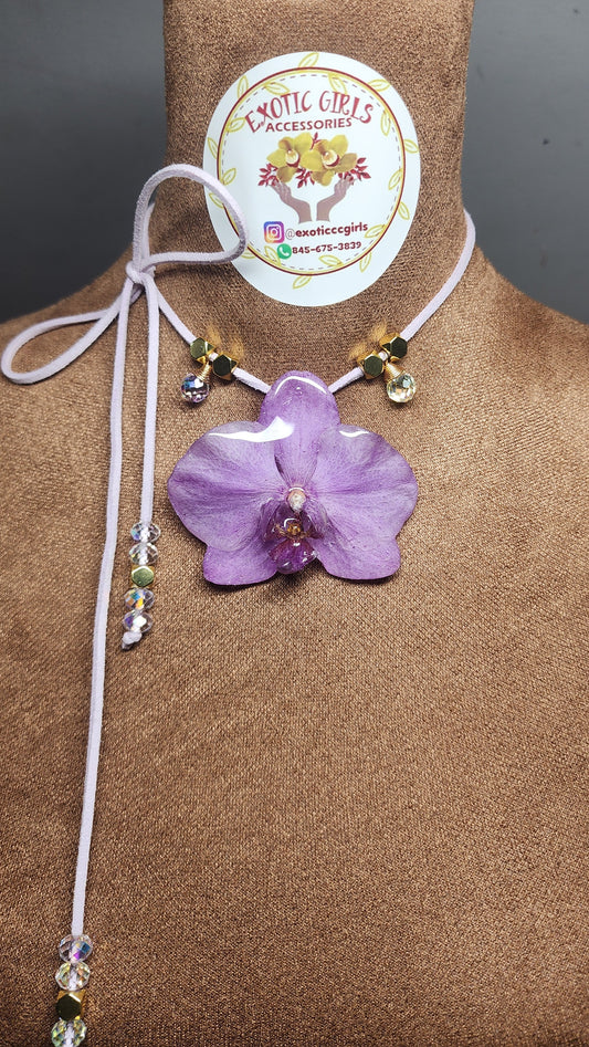 Choker de Orquidea natural (Diamond)