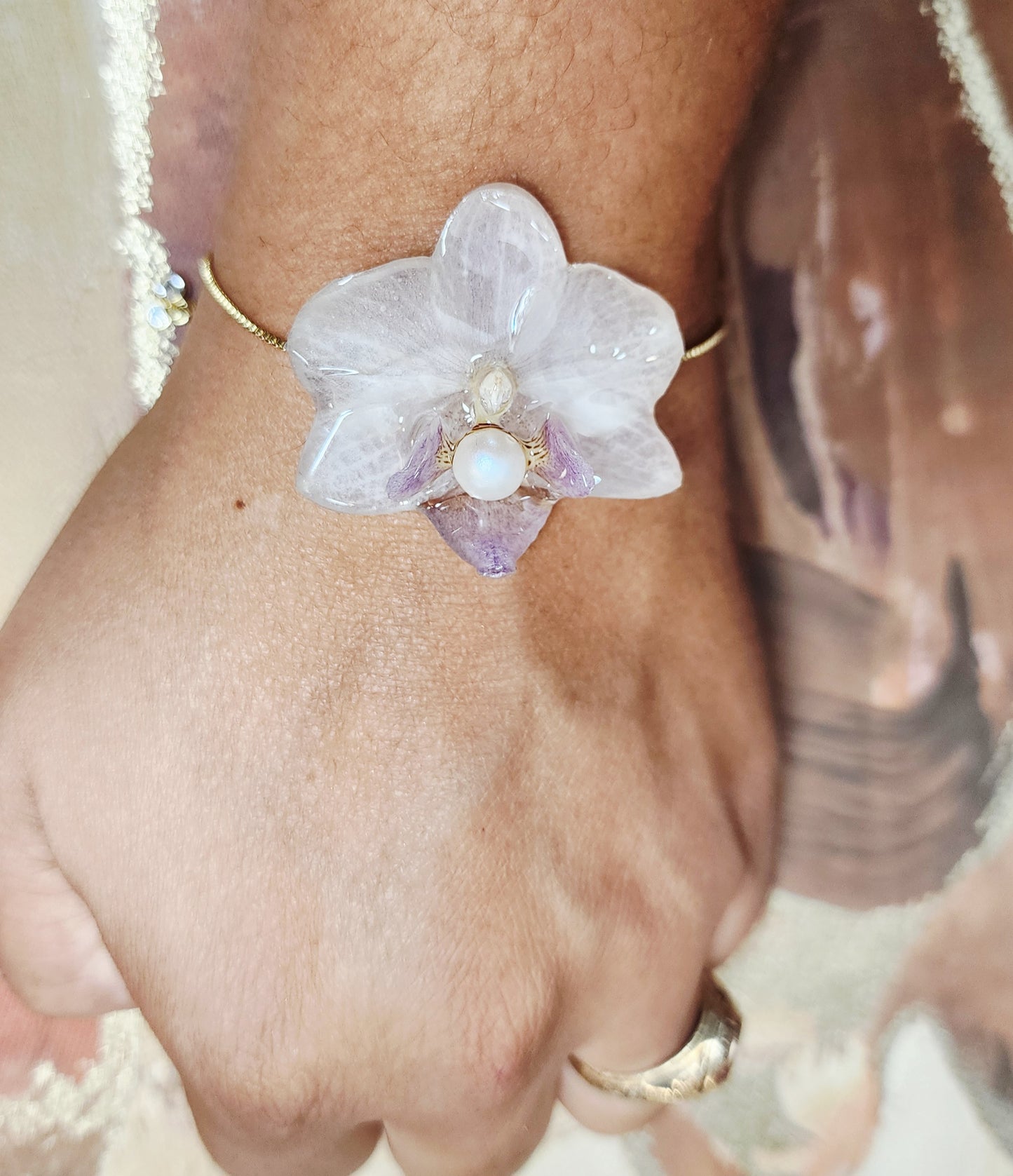 Pulsera de orquidea natural (cutie)