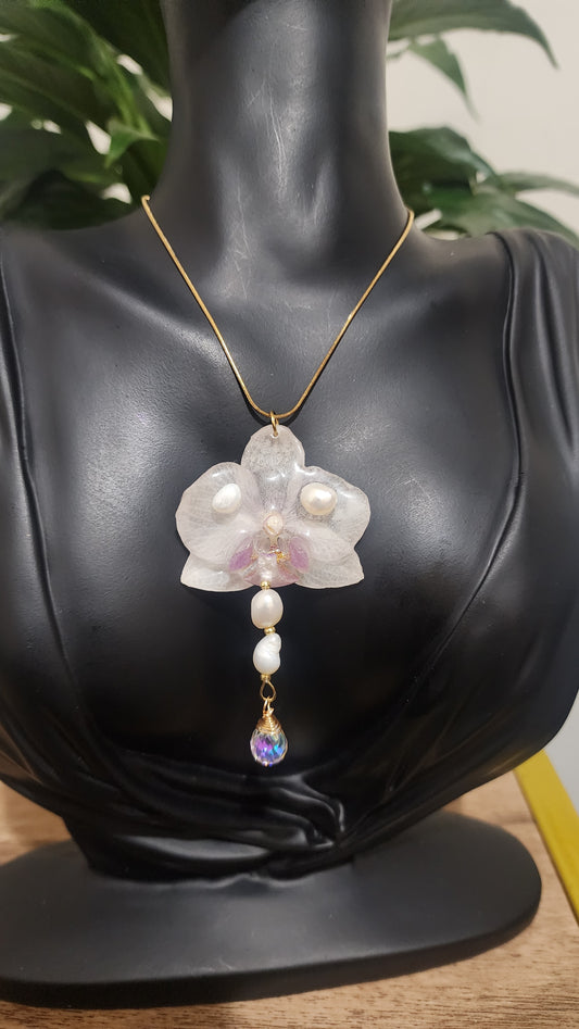 Collar de mini orquidea natural (princess)