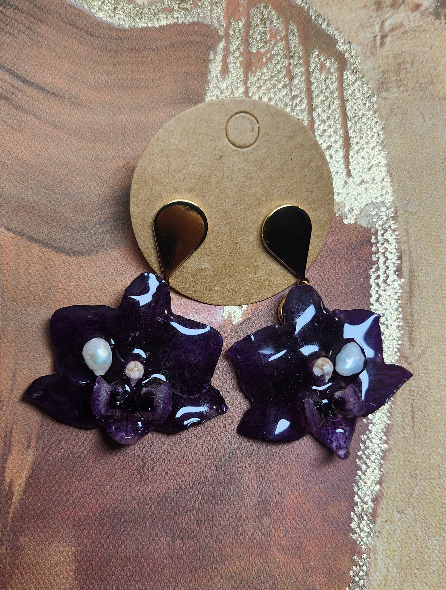 Pendientes de mini orquidea (nigth)