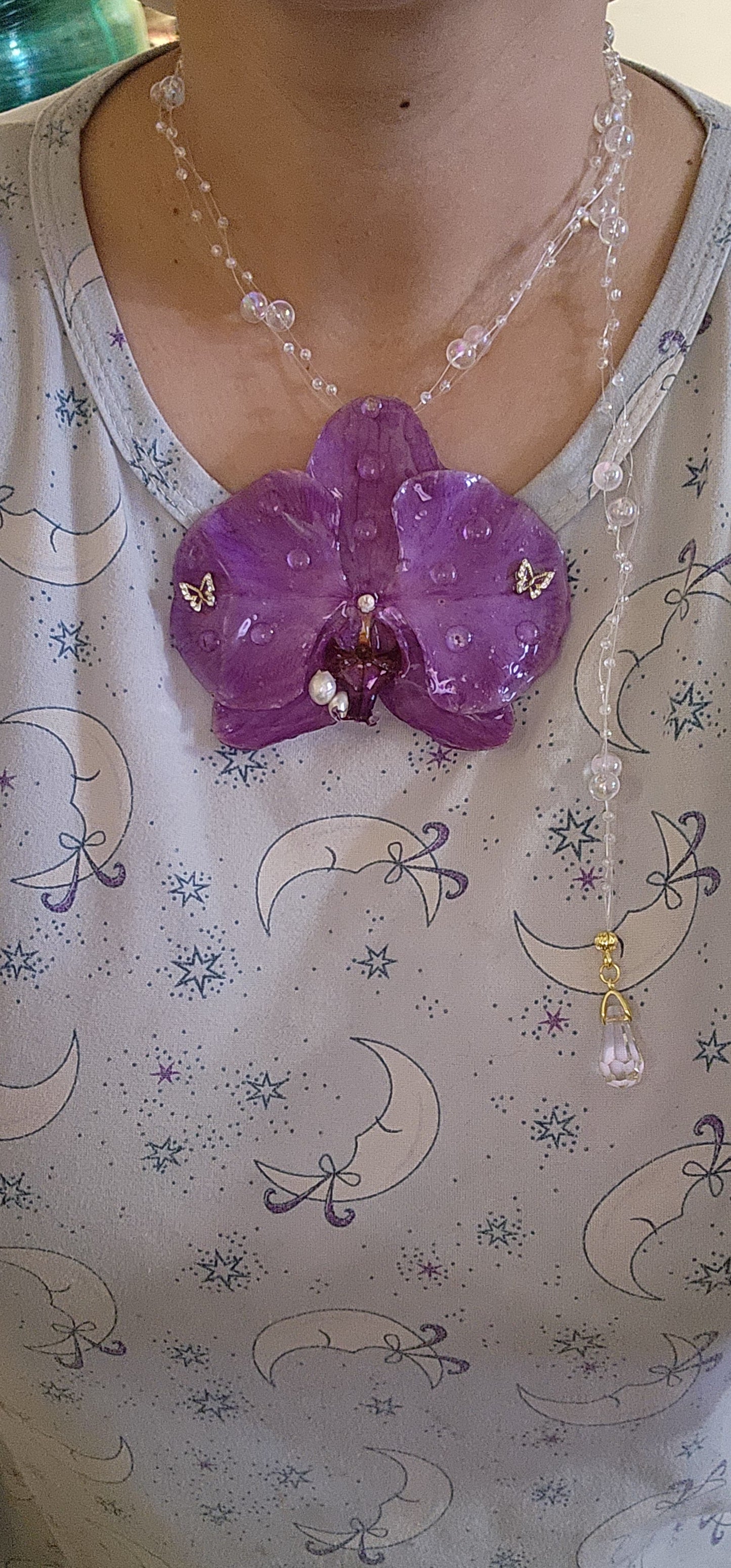 COLLAR DE ORQUIDEA NATURAL (BUBBLE)