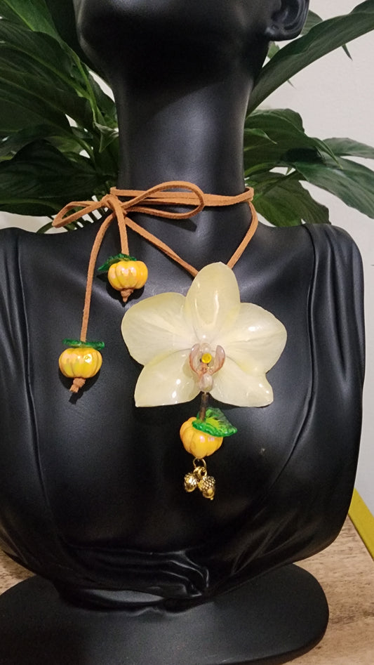 Choker de orquidea natural (punorqui)