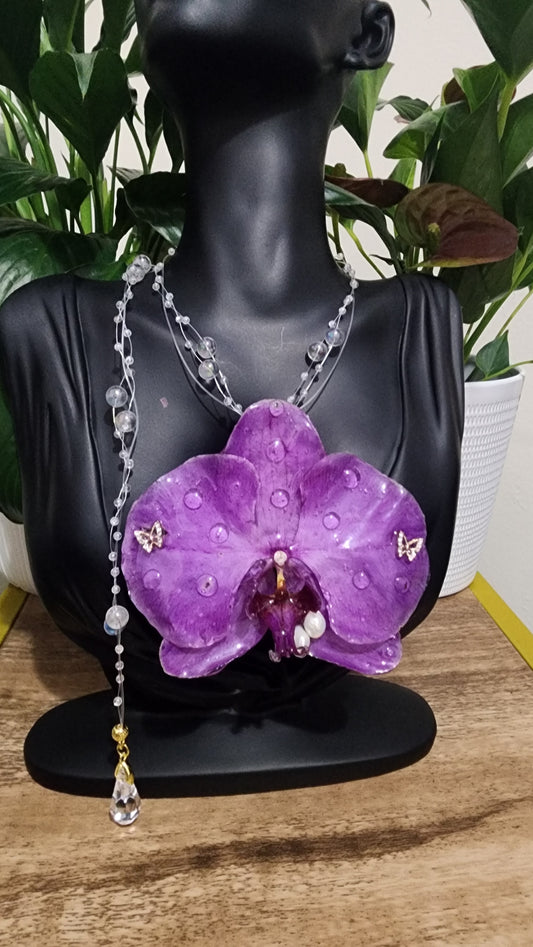 COLLAR DE ORQUIDEA NATURAL (BUBBLE)