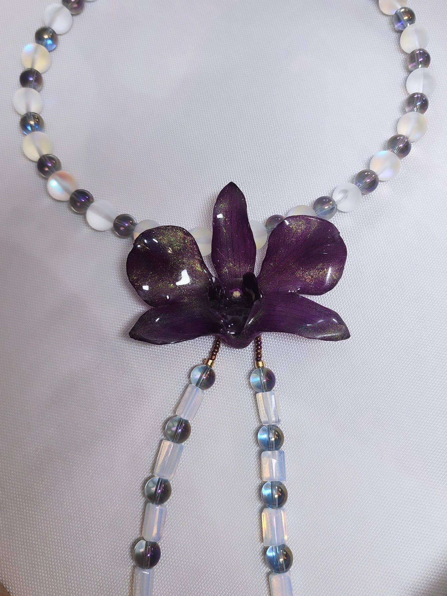 Collar de orquidea natural (moon)