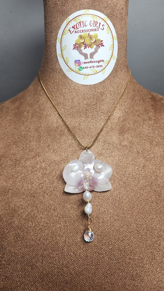 Collar de mini orquidea natural (princess)