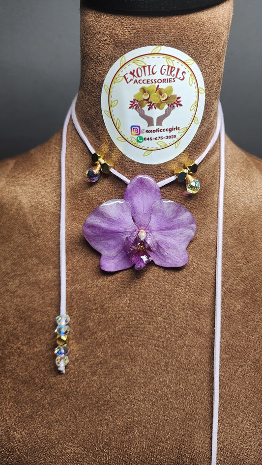 Choker de Orquidea natural (Diamond)