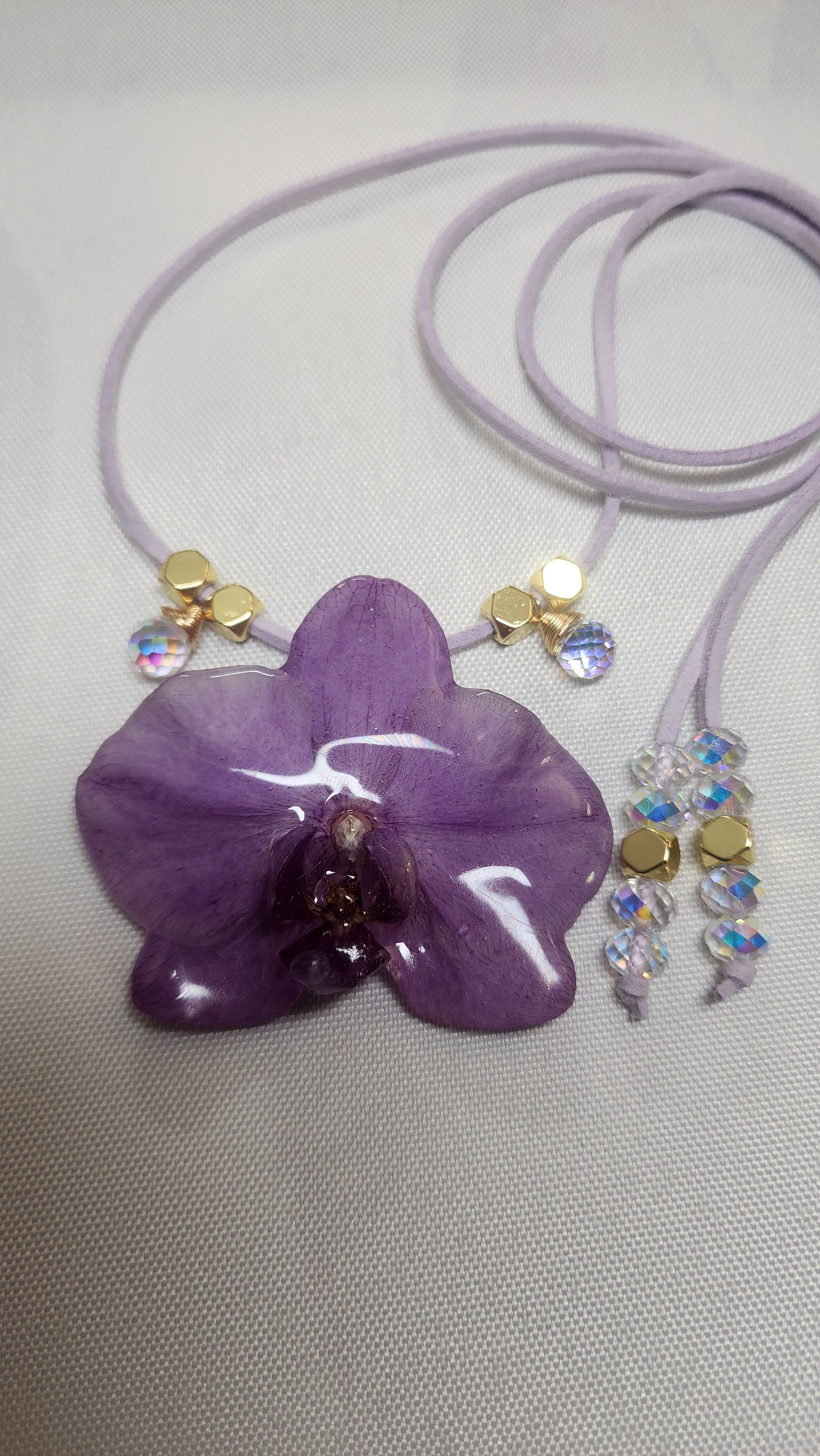 Choker de Orquidea natural (Diamond)