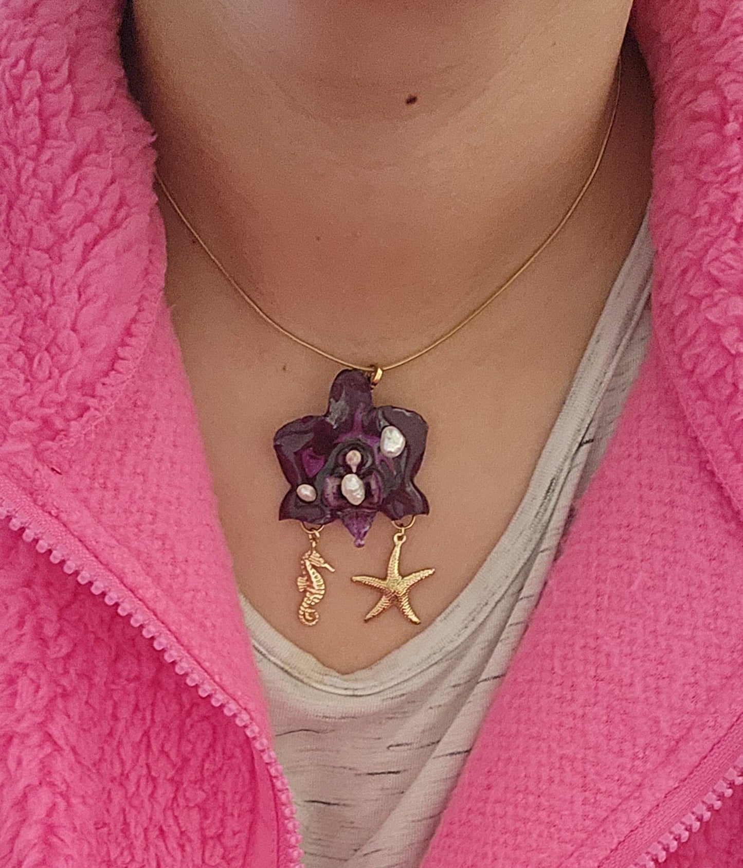 Collar de mini orquidea (star)