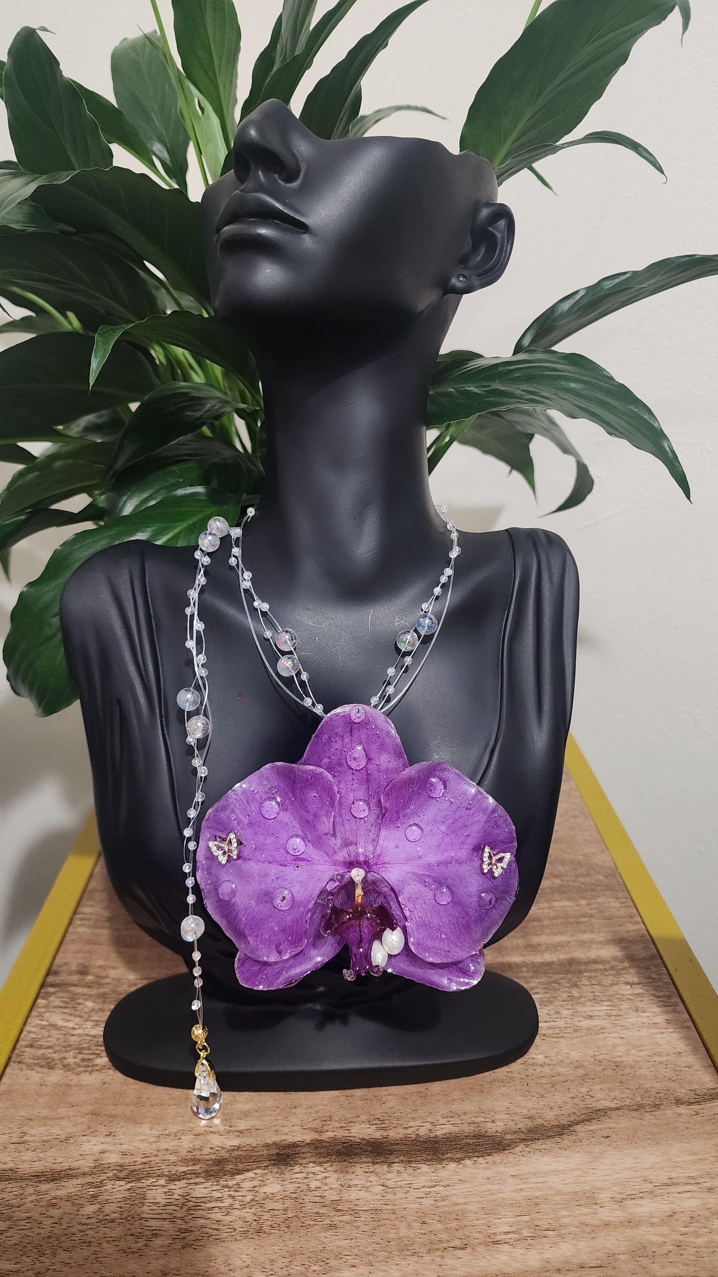 COLLAR DE ORQUIDEA NATURAL (BUBBLE)