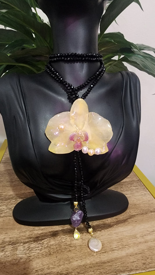 Collar de orquidea natural   (smile)