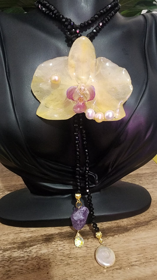 Collar de orquidea natural   (smile)