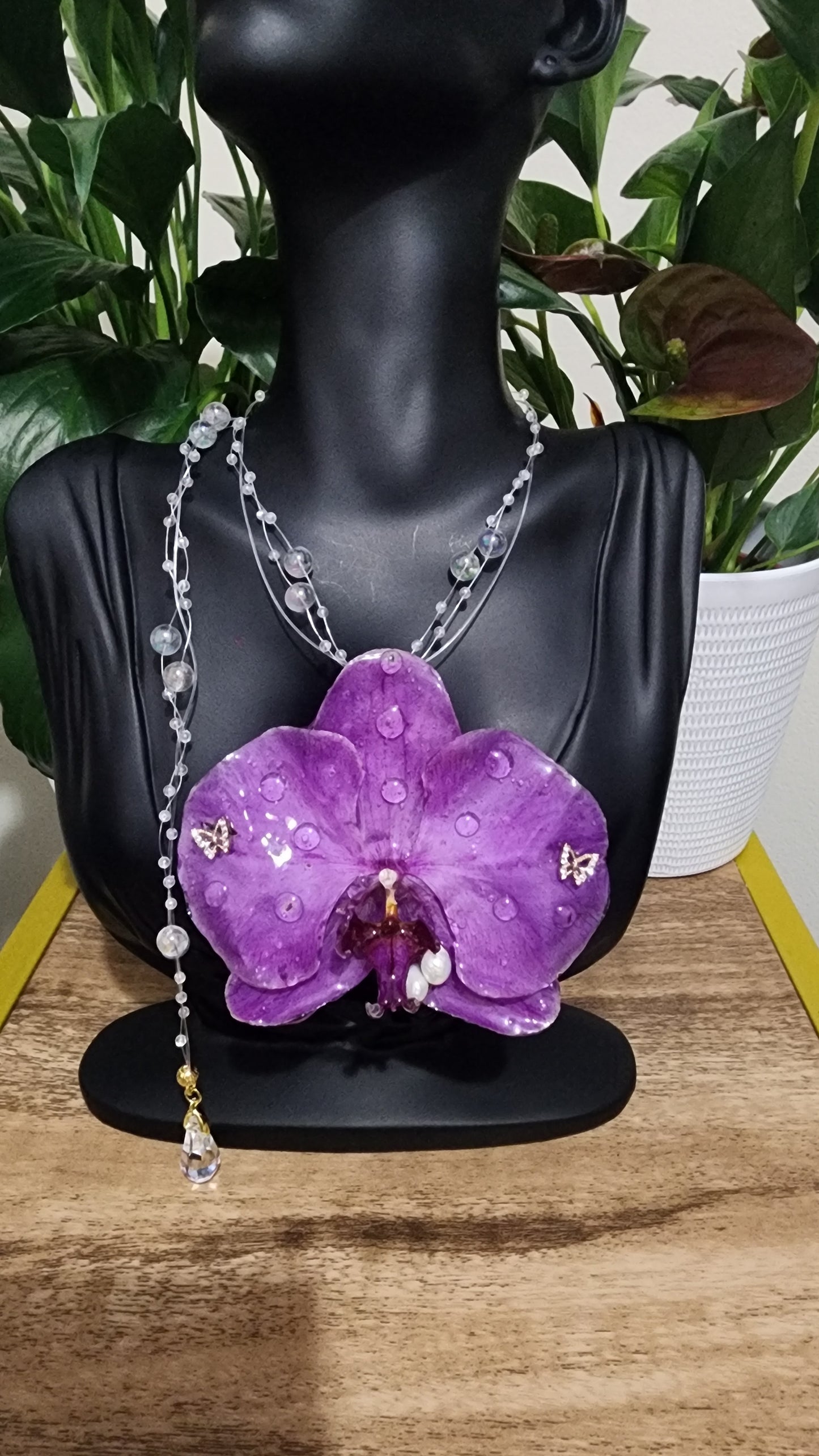 COLLAR DE ORQUIDEA NATURAL (BUBBLE)